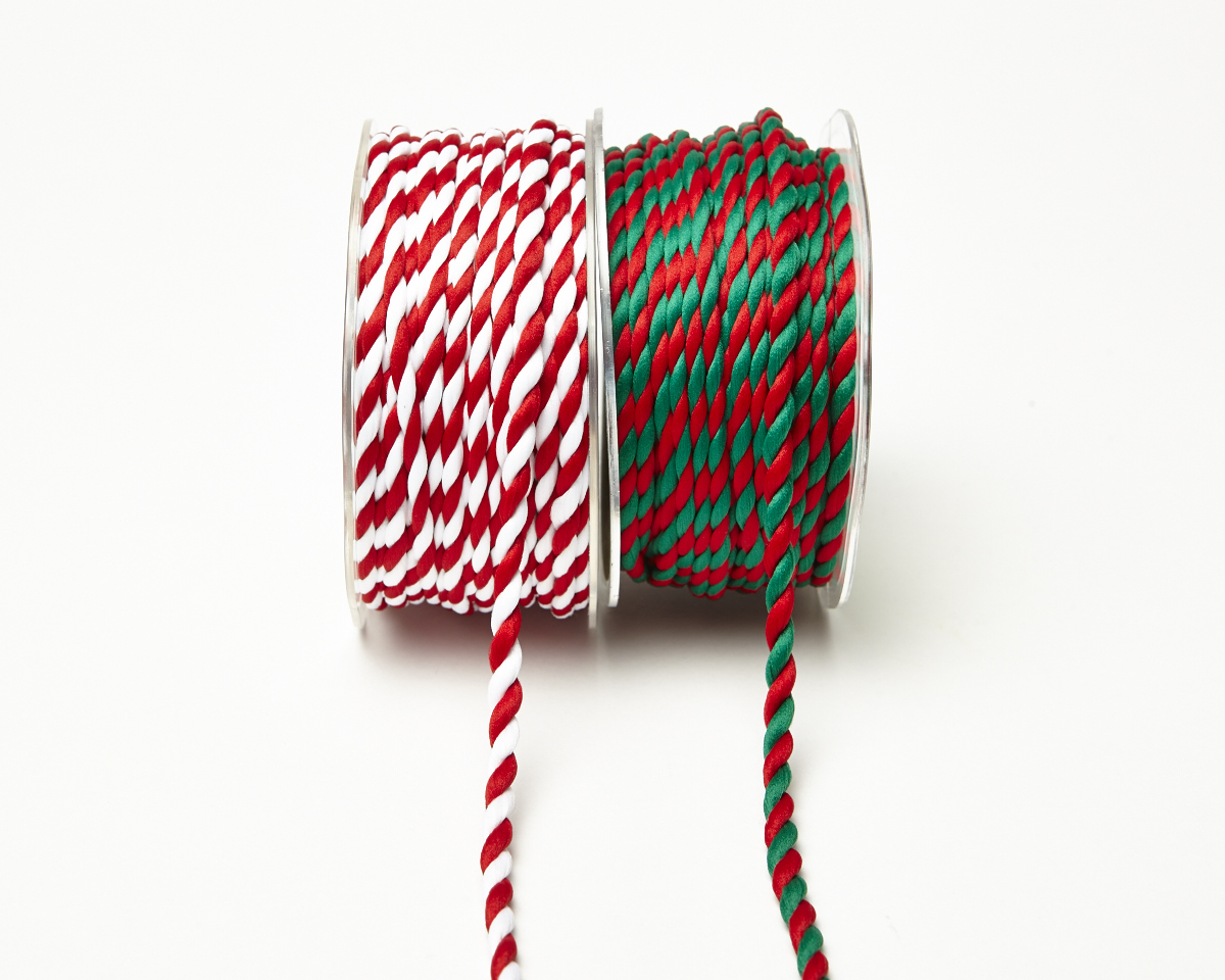 1/4 Inch Christmas Twisted Rope Cord Ribbon - May Arts Ribbon