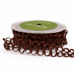 1 Inch Loose Braid Wired Ribbon - BW33 - BROWN