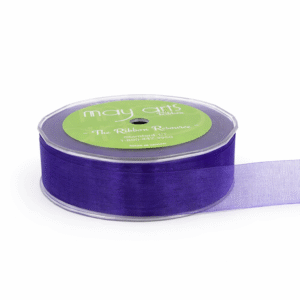 1 Inch Soft Shimmer Sheer Ribbon with Cut Edge - C-1-07 BLUE/PURPLE