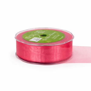 1 Inch Soft Shimmer Sheer Ribbon with Cut Edge - C-1-26 WATERMELON