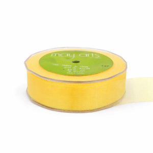 1 Inch Soft Shimmer Sheer Ribbon with Cut Edge - C-1-27 YELLOW