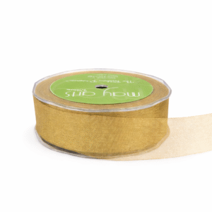 1 Inch Soft Shimmer Sheer Ribbon with Cut Edge - C-1-32 ANTIQUE GOLD
