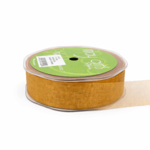 1 Inch Soft Shimmer Sheer Ribbon with Cut Edge - C-1-86 PUMPKIN