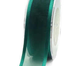 1.5 Inch Sheer Satin Band - CC15 - GREEN