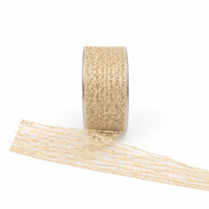 1.5 Inch Wired Textured Net Ribbon - RA02 - CHAMPAGNE