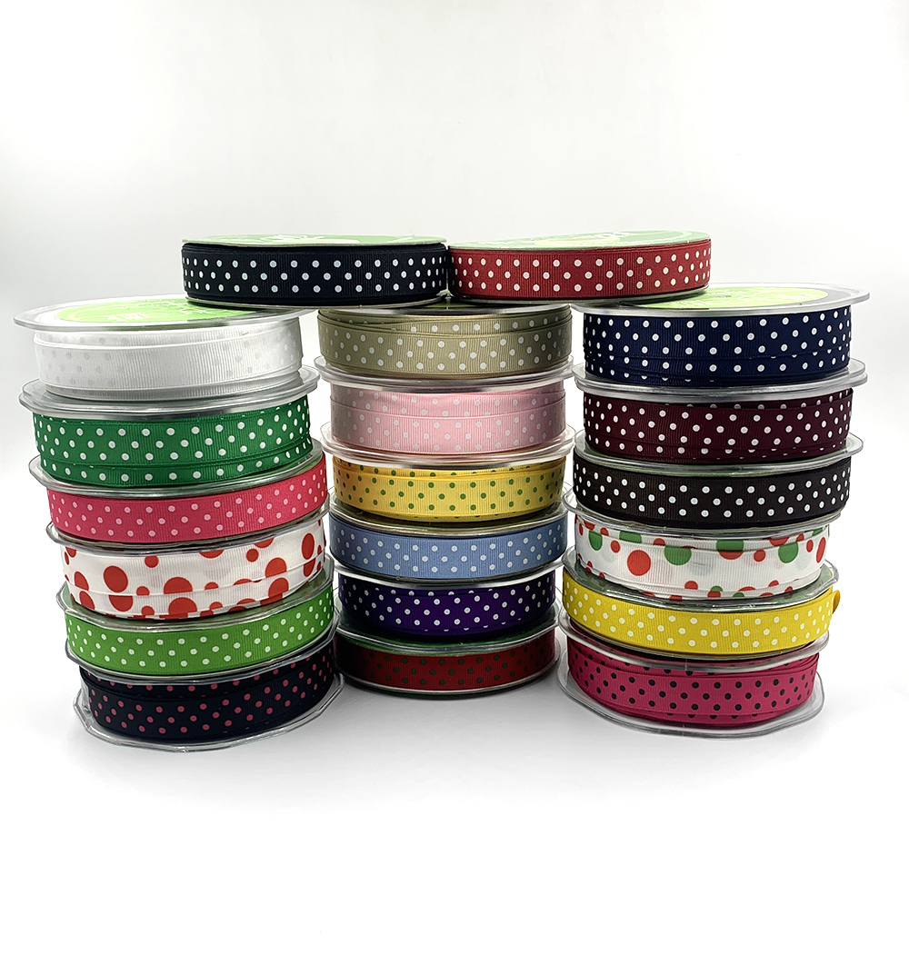 Bi-colored Dots Grosgrain Ribbon, Holiday Ribbons, Wholesale Ribbon  Manufacturer