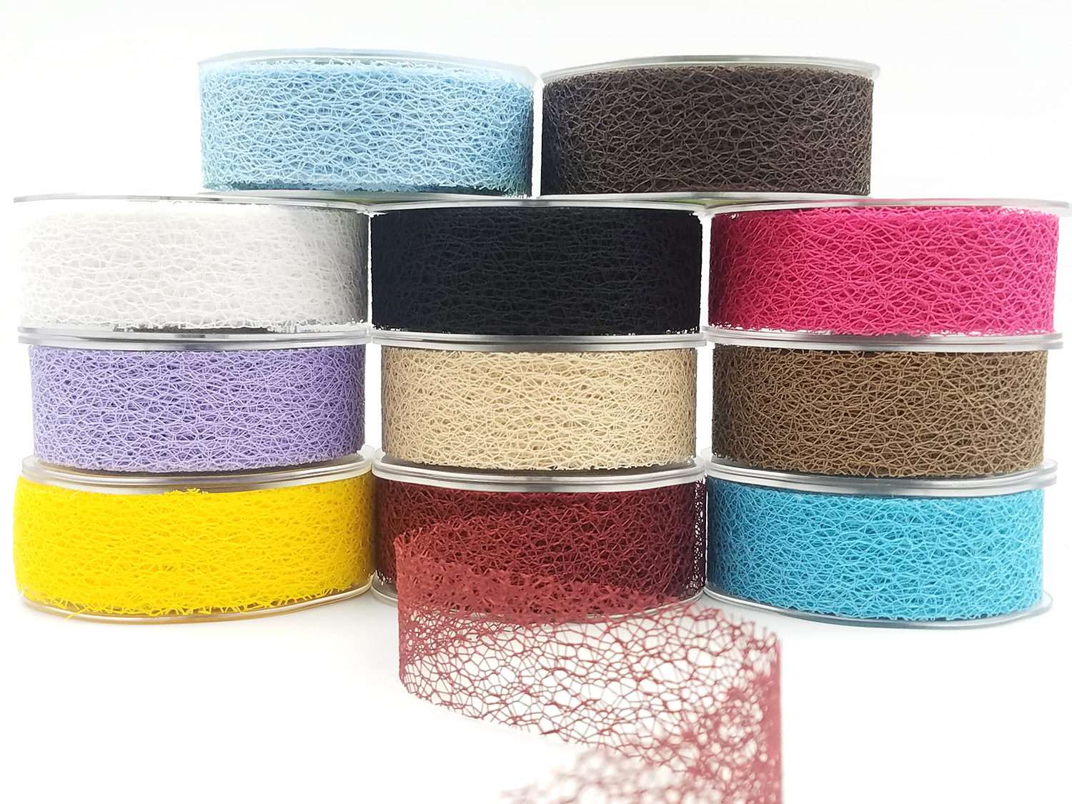 1.5 Fuchsia Glitter Metallic Ribbon on 25YD Roll