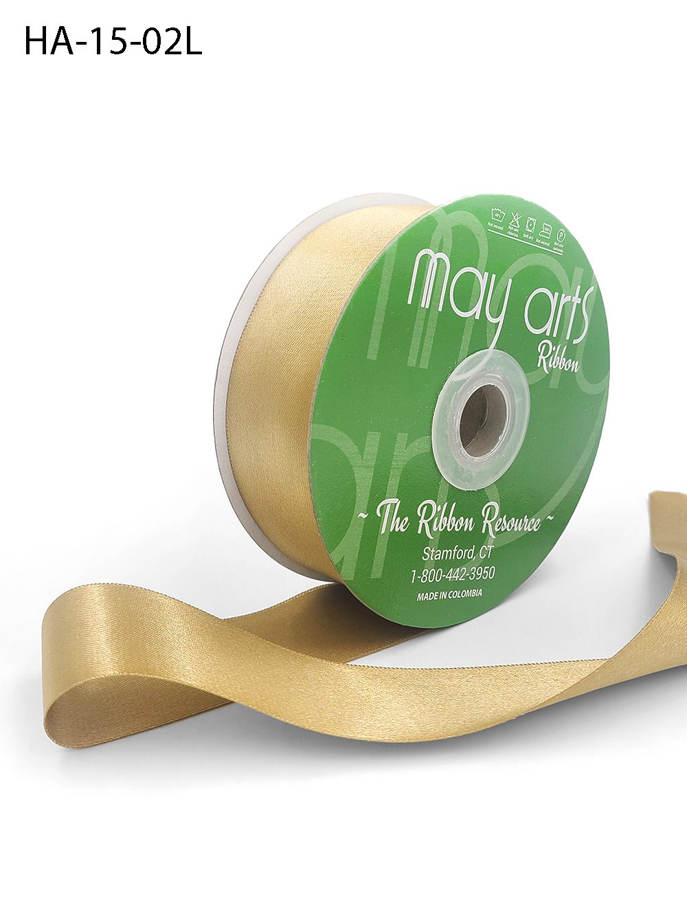 Pale Gold Double Face Silk Satin Ribbon 36mm