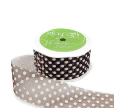 1.5 Inch Sheer Dots Ribbon - JD-5-33S Light Brown