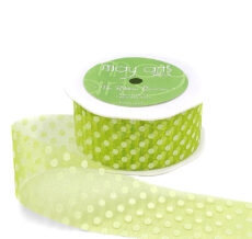 1.5 Inch Sheer Dots Ribbon - JD-5-46S Parrot Green