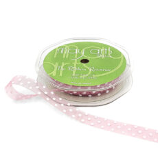 3/8 Inch & 5/8 Inch Sheer Dots Ribbon - JD-8-19S MAUVE/WHITE DOTS (5/8")