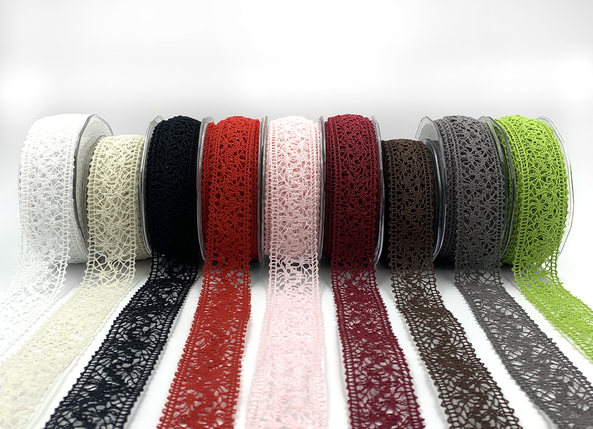 May Arts Crocheted Thread Ribbon 1-1/2X15yd-Burgundy