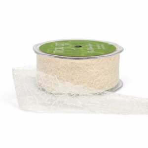 1.5 Inch Floral Lace Pattern Ribbon with Cut Edge - NQ09 - IVORY