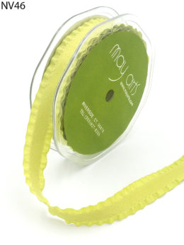 lime green ruffled edge suede ribbon