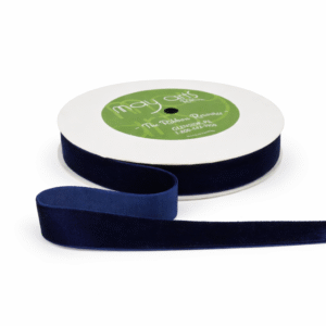 3/4 Inch Classic Velvet Ribbon with Woven Edge - PV-2-03 Navy NEW