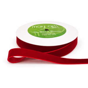 3/4 Inch Classic Velvet Ribbon with Woven Edge - PV-2-14 - Red