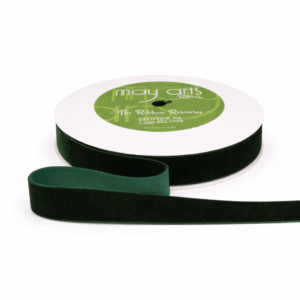 3/4 Inch Classic Velvet Ribbon with Woven Edge - PV-2-15 - Green