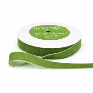 3/4 Inch Classic Velvet Ribbon with Woven Edge - PV-2-16 - Parrot Green