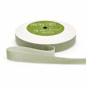 3/4 Inch Classic Velvet Ribbon with Woven Edge - PV-2-58 Jadeite Green NEW