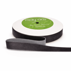 3/4 Inch Classic Velvet Ribbon with Woven Edge - PV-2-95 Charcoal NEW