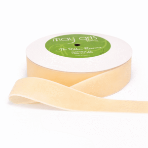 1.5 Inch Classic Velvet Ribbon with Woven Edge - PV-5-09 BUTTERCREAM