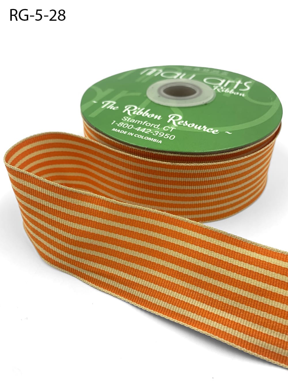 May Arts 1-1/2-Inch Wide Ribbon, Orange Grosgrain Stripe