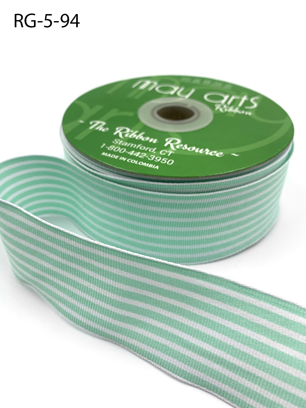 Grosgrain Ribbon 1 Inch Solid Color Classical Green #579 Double