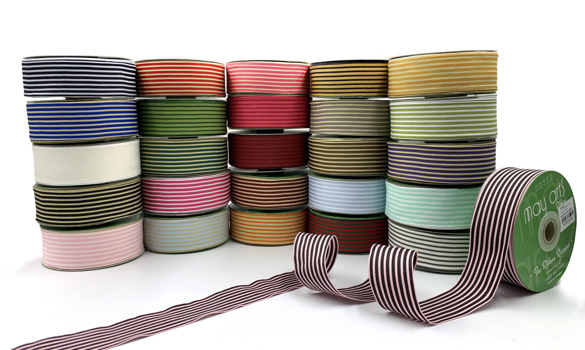 Classic Striped Grosgrain Ribbon 1.5" Online Ribbon May Arts Ribbon