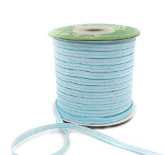 3/16 Inch Woven Grosgrain Stripe Ribbon with Woven Edge - RG-9-34 LIGHT BLUE/WHITE STRIPES
