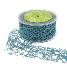 2 Inch Webbed Ribbon with Cut Edge - WQ04 - TEAL