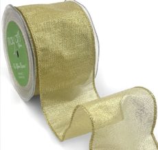 metallic gold organza wired ribbon