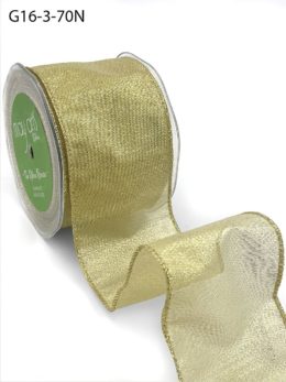 metallic gold organza wired ribbon