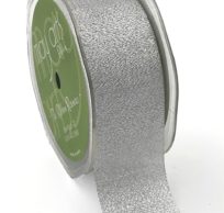 metallic silver woven ribbon