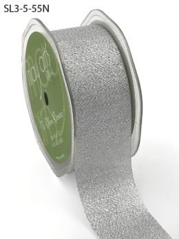metallic silver woven ribbon
