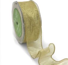 metallic gold organza wired ribbon