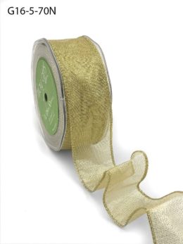 metallic gold organza wired ribbon