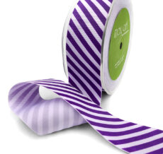 1.5 Inch Grosgrain Diagonal Stripes Ribbon with Woven Edge - 336-15-05 LIGHT PURPLE/PURPLE