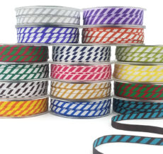 May Arts - 1/8 Inch Solid / Diagonal Stripes Ribbon