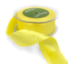 1.5 Inch Satin Center Band Ribbon with Woven Edge - 337-15-27 YELLOW