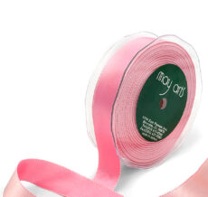 1 Inch Satin Reversible Ribbon with Woven Stitched Edge - 354-17 PINK/LT PINK