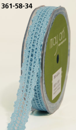 Light Blue 5/8" Crochet Trim RIbbon