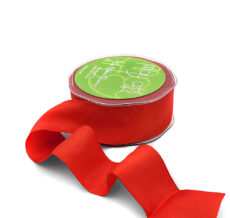 1.5 Inch Taffeta Ribbon with Wired Edge - 364-15-14H RED