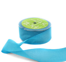 1.5 Inch Faux Linen Ribbon with Woven Edge - 368-15-34 TURQUOISE