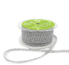 1/4 Inch Metallic Chain Ribbon String - 348-14-31 Silver
