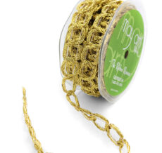 5/8 Inch Metallic Chain Ribbon String - 348-30 GOLD