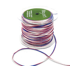 100 Yard Satin String Striped Ribbon - 378-03 RED/WHITE/BLUE