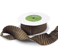 1.5 Inch Satin Pleats Ribbon with Woven Edge - 379-15-33 BROWN