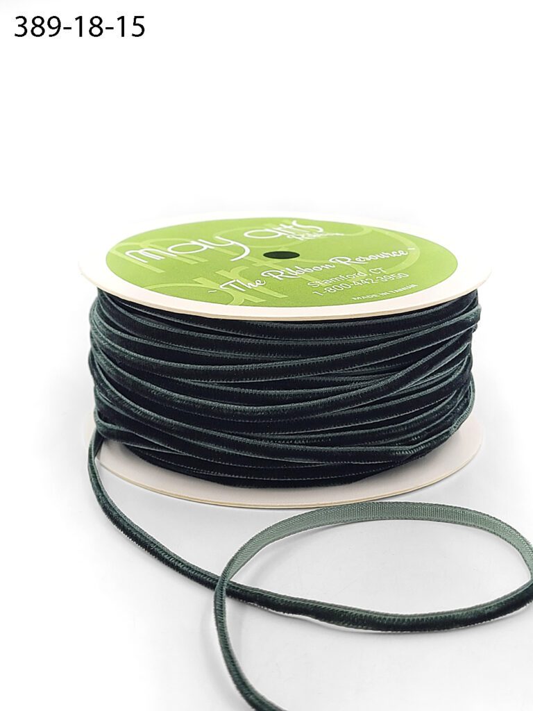 1/8 inch Velvet String Cord Ribbon with Woven Edge