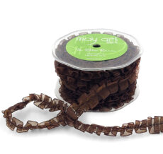 5/8 Inch Organza Box Pleat Ribbon - 392-58-33 - BROWN