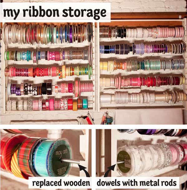 Ribbon Storage Ideas That Will Keep Your Rolls of Ribbon Organized